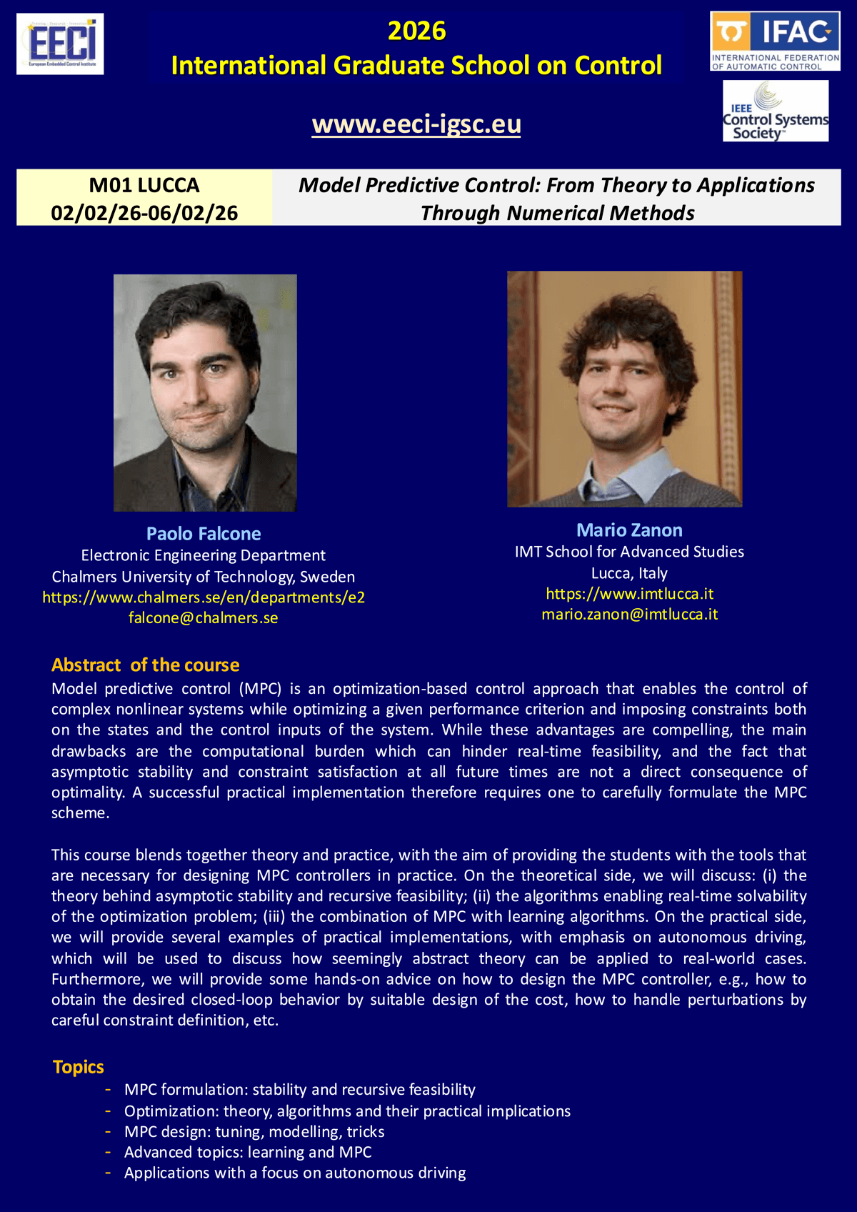 EECI 2026 Course Summary